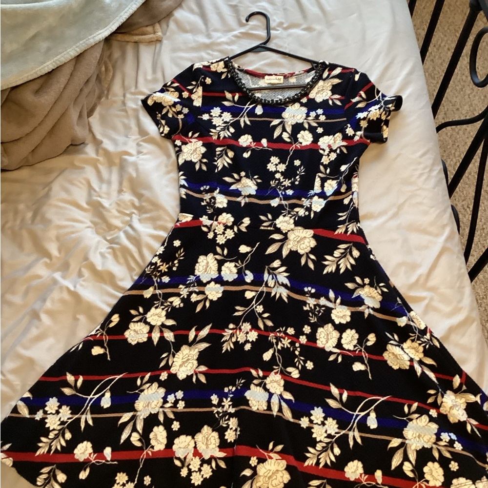 Maison Jules Size M Floral A-Line Dress